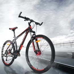 FBDGNG Vélos de montagnes FBDGNG Vélo de montagne pour adulte avec cadre en aluminium, 66 cm, 3 rayons et frein à disque et système de 24 vitesses, vélo VTT pour homme (couleur : noir / rouge)