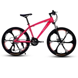 GAOTTINGSD vélo GAOTTINGSD Vélo de Montagne Adulte Adulte VTT Vélo Route Vélos VTT for Les Hommes et Les Femmes 24En Roues Double Vitesse réglable Frein à Disque (Color : Pink, Size : 21 Speed)