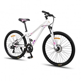 GPAN vélo GPAN 26 Pouces Femmes Vélo VTT Mountain Bicycles Hors Route vélo, Cadre en Alliage d'aluminium, 21 Vitesses, avec Frein à Disque Avant et arrière, White