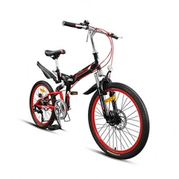 GPAN Vélos de montagnes GPAN Pliable Vélo de Montagne VTT Mountain Bicycles, 24 Pouces, Double Freins A Disque, 7 Vitesses, Cadre en Alliage d'aluminium