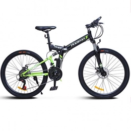 GPAN vélo GPAN Vélo VTT Pliable Vélo de Montagne pour Adulte 26 Pouces, 24 Vitesses, Double Freins A Disque, Full Suspension, Hors Route vélo Hommes et Femmes, Green