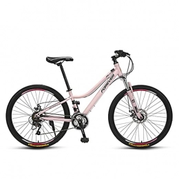 Great vélo GREAT Vélo VTT, Femme Vélo De Montagne, 26 Pouces Vélo à 24 Vélo High-Carbon Steel Cadre Dual-Disc Freins à Disque Road Bikes Student Commuter Vélo(Color:Rose)