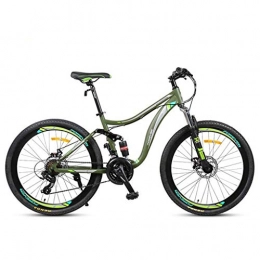 GXQZCL-1 Vélos de montagnes GXQZCL-1 VTT, vlo Tout Terrain, 26inch Mountain Bike, Cadre en Acier au Carbone Montagne HardtailBicycles, Double Frein Disque et Suspension, de 24 Vitesse MTB Bike (Color : Green)
