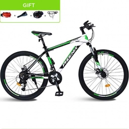 GXQZCL-1 vélo GXQZCL-1 VTT, vlo Tout Terrain, 26inch VTT, Vlos Cadre en Alliage d'aluminium, Double Frein Disque et Suspension Avant, 24 Vitesse MTB Bike (Color : Black+Green, Size : 26inch)