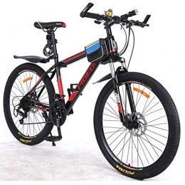 GXQZCL-1 Vélos de montagnes GXQZCL-1 VTT, vlo Tout Terrain, Vlos de Montagne, 26" Vlos de Montagne, avec Double Frein Disque et Suspension Avant, 21speeds, Cadre en Acier au Carbone MTB Bike (Color : Black)