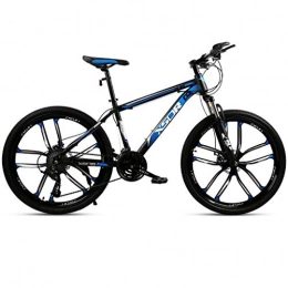 GXQZCL-1 Vélos de montagnes GXQZCL-1 VTT, vlo Tout Terrain, VTT, Vlos Cadre en Acier au Carbone, Double Frein Disque et Suspension Avant antichocs, 26inch Mag Wheel MTB Bike (Color : Black+Blue, Size : 21-Speed)