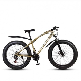 HCMNME Vélos de montagnes HCMNME Vélo de Montagne, 26 Pouces Hors Route de la Plage de motoneige Super Large 4.0 Gros Pneu VTT VTT VTT Cadre en Alliage avec Freins à Disque (Color : Golden, Size : 27 Speed)