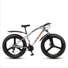 HCMNME Vélos de montagnes HCMNME Vélo de Montagne, 26 Pouces Hors Route de la Plage de motoneige Super Large 4.0 Gros Pneu VTT VTT à Trois Couteaux Cadre en Alliage avec Freins à Disque (Color : Silver, Size : 27 Speed)