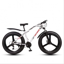 HCMNME Vélos de montagnes HCMNME Vélo de Montagne, 26 Pouces Hors Route de la Plage de motoneige Super Large 4.0 Gros Pneu VTT VTT à Trois Couteaux Cadre en Alliage avec Freins à Disque (Color : White, Size : 21 Speed)