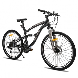 STITCH Vélos de montagnes Hiland Vélo de montagne 26" à double suspension 21 vitesses pour homme 18" Fully Noir