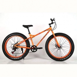 HJ Vélos de montagnes hj Motoneige Bike, 4.0 carquilla Vitesse Thick Remplacement des Pneus Plage Vlo 21 Vitesses 26 Pouces tudiant Masculin Et Fminin Vlo De Montagne Motoneige, Orange