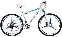 QZMJJ Vélos de montagnes Hors route Faire du vélo, Promenades en vélo, en acier au carbone 21 vitesses cadre intégré amortisseur réglable amortisseur fourche avant 24 pouces 140-180cm foule peut être utilisé blanc rouge bleu