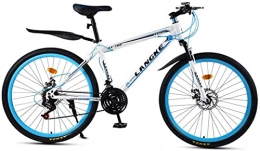 HUAQINEI vélo HUAQINEI VTT, 24 Pouces vélo de Montagne à Vitesse Variable Rayons mâles et Femelles Roue vélo Cadre en Alliage avec Freins à Disque (Couleur: Blanc Bleu, Taille: 21 Vitesses)
