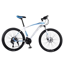 JAMCHE vélo JAMCHE Roues de 26 Pouces Vélos de Montagne pour Hommes 21 / 24 / 27 Vitesses avec Double Frein à Disque Cadre en Acier au Carbone Haute résistance pour Chemin, Sentier et montagne / Blanc / 24 Vitesses