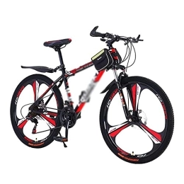 JAMCHE vélo JAMCHE Vélo de Montagne à Suspension Avant de 26 Pouces 21 / 24 / 27 Vitesses avec Double Frein à Disque adapté aux Amateurs de Cyclisme pour Hommes et femmes / rouge / 21 Vitesses