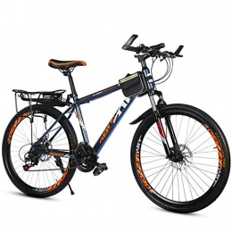 JESU vélo JESU Vélo Hommes / Femmes / Étudiant Vélo de Montagne Double Frein À Disque Freins Antichoc Cadre Freins, Vélo Adulte à Vitesse Variable, Darkblue, 22 inch