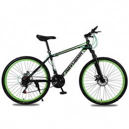 JLQWE Vélos de montagnes JLQWE VTT Vélo de Montagne Mountain Bike 26 « » léger en Alliage d'aluminium Cadre 21 / 24 / 27 Vitesse Disque Suspension Avant Frein (Color : Green, Size : 24speed)