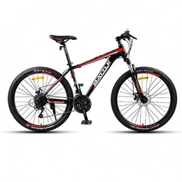 JLQWE Vélos de montagnes JLQWE Vélo VTT Mountain Bike, 26” Vélos Hommes / Femmes VTT, Cadre en Acier Au Carbone, Double Disque Suspension Avant Frein, 24 Vitesses (Color : Red)