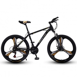 JLQWE vélo JLQWE Vélo VTT VTT, 26 Pouces Roue, Cadre en Acier Au Carbone Hommes / Femmes Hardtail Montagne Vélos, Double Disque De Frein Et La Fourche Avant (Color : Gold, Size : 24-Speed)