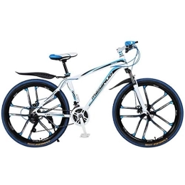 Kays vélo Kays VTT Vélo de Montagne 26 Pouces Vélos De Montagne en Aluminium Léger 21 / 24 / 27 Cadre Délais en Alliage Full Suspension Frein À Disque Unisexe (Color : Blue, Size : 21speed)