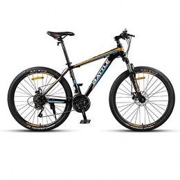 Kays vélo Kays VTT Vélo de Montagne Mountain Bike, 26” Vélos Hommes / Femmes VTT, Cadre en Acier Au Carbone, Double Disque Suspension Avant Frein, 24 Vitesses (Color : Yellow)