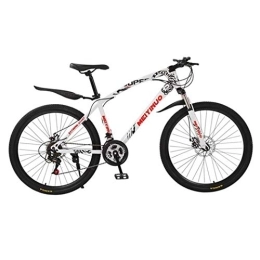 Kays vélo Kays VTT Vélo de Montagne VTT 26 Pouces en Acier Roue Cadre Carbone Mountain Bicycles, Double Disque De Frein Et La Fourche Avant (Color : White, Size : 24-Speed)