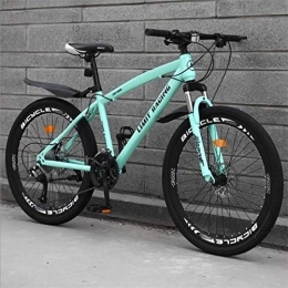 Kays vélo Kays VTT Vélo de Montagne VTT 26 Pouces Hommes / Femmes Roues Vélos, Cadre en Acier Au Carbone, Suspension Avant Et Double Disque De Frein (Color : Green, Size : 27-Speed)