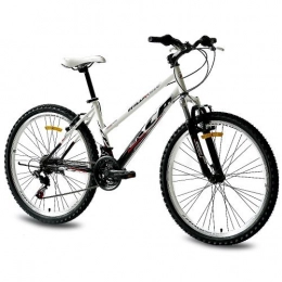 KCP Vélos de montagnes KCP 26" VTT VÈLO Femme Wild Cat SF 18 Vitesses Shimano Blanche Noir (WS) - 66, 0 cm (26 Pouces)