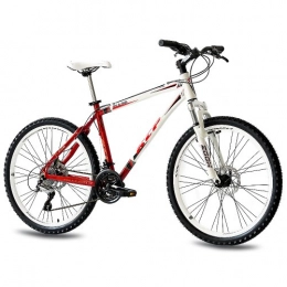 KCP Vélos de montagnes KCP 26" VTT VÈLO Unisex Femme Homme Pulse Cadre Aluminium ALU 24 Vitesses Shimano Blanche Rouge (WR) - 66, 0 cm (26 Pouces)