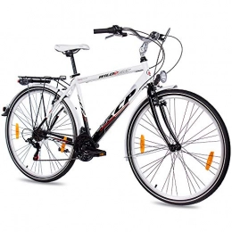 KCP Vélos de montagnes KCP 28" VÈLO DE Ville Homme CITYBIKE Wild Cat 18 Vitesse Shimano Blanche Noir (WS) - 71, 1 cm (28 Pouces)