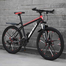 KEMANDUO Vélos de montagnes KEMANDUO VTT, Noir et Rouge Frein à Disque de dix Double Roue de Coupe Bicyclette à Cadre Rigide et Le réglage du siège, la Vitesse du VTT 26 Pouces 21 / 24 / 27 / 30, 21 Speed