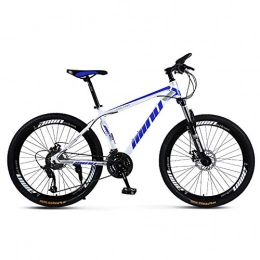 KKLTDI Vélos de montagnes KKLTDI Adulte Vlo De Montagne, Lger Frein Double Disque Vlo VTT, Haute-Acier De Carbone Bike avec Suspension Avant Blanc Et Bleu 26" 21-Vitesse