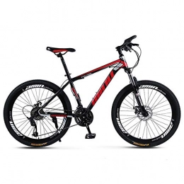 KKLTDI vélo KKLTDI Adulte Vlo De Montagne, Lger Frein Double Disque Vlo VTT, Haute-Acier De Carbone Bike avec Suspension Avant Noir Et Rouge 26" 21-Vitesse