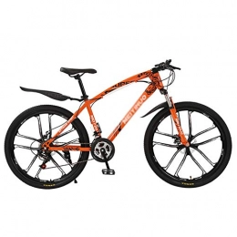 KKLTDI Vélos de montagnes KKLTDI Vélo De Montagne Bike, Hommes's Et Les Femmes's Période De Travail Vélo VTT, Frein à Double Disque Absorption des Chocs Suspension Avant Orange 10 Spoke 26" 21-Vitesse