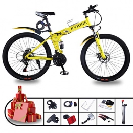 KVIONE vélo KVIONE E9 Hommes Vélo de Montagne Double Suspension Vélo de Montagne pour Femmes 26 Pouces VTT Acier Haute Teneur en Carbone Vélo Femme avec Vélo Pliant à 21 Vitesse