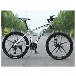 KXDLR Vélos de montagnes KXDLR VTT Suspension Avant 30 Gears Speed ​​VTT 26" 10 Roues avec Freins Spoke Double Huile Et Haut-Carbone Cadre en Acier, Blanc