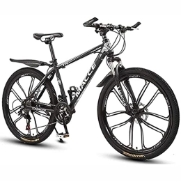 LapooH Vélos de montagnes LapooH 26 Pouces Vélo de Montagne pour Adulte Homme Femme vélo VTT 21 / 24 / 27 Vitesses Cadre en Acier au Carbone léger avec Suspension Avant, Noir, 27 Speed