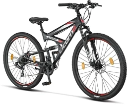 Licorne Bike Vélos de montagnes Licorne Bike Strong Vélo Tout Terrain, 2D, de qualité supérieure, 29", pour garçon, Fille, Femme et Homme, avec Frein à Disque Avant et arrière, 21 Vitesses, dérailleur, Suspension complète