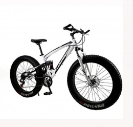LJLYL Vélos de montagnes LJLYL Fat Tire Vélo de vélo de Montagne pour Hommes Femmes, avec des vélos MBT à Suspension complète Cadre en Acier léger à Haute teneur en Carbone et Frein à Disque Double, D, 24 inch 24 Speed