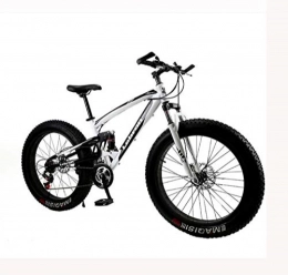 LJLYL Vélos de montagnes LJLYL Fat Tire Vélo de vélo de Montagne pour Hommes Femmes, avec des vélos MBT à Suspension complète Cadre en Acier léger à Haute teneur en Carbone et Frein à Disque Double, D, 24 inch 27 Speed