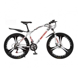LUO vélo LUO Vlo de montagne pour adulte, cadre en acier haute teneur en carbone, VTT tout-terrain, noir, 26 pouces 27 vitesses, blanc