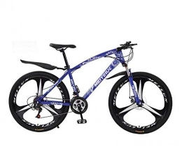 LUO vélo LUO Vlo de montagne pour adulte, cadre en acier haute teneur en carbone, VTT tout-terrain, noir, 26 pouces 27 vitesses, Bleu