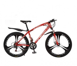 LUO vélo LUO Vlo de montagne pour adulte, cadre en acier haute teneur en carbone, VTT tout-terrain, noir, 26 pouces 27 vitesses, rouge