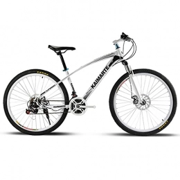 Lxyfc vélo LXYFC Vélo De Montagne VTT Vélo de Montagne VTT Vélos 26" 21 / 24 / 27 Vitesse Double Frein À Disque Roues Vélo Spoke VTT Tout-Terrain Bike Vélo De Montagne (Color : White, Size : 24 Shimano Speed)