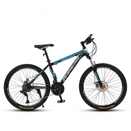 MAG.AL Vélos de montagnes MAG.AL VéLo De Montagne pour Hommes et Femmes Adultes, D'extérieur Sport VTT, Cadre en Acier Double Frein à Disque Mountain Bike, 26 Pouces 30 Vitesses VéLos De Route, Bleu, 24 Pouces 21 Vitesses