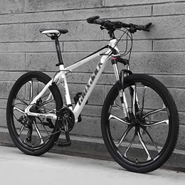 MAG.AL Vélos de montagnes MAG.AL Vélo Sport d'extérieur, VéLos De Route Mountain Bike, Cadre en Acier à Haute teneur en Carbone Double Frein à Disque VTT, 26 Pouces 21 Vitesses VéLo De Montagne, pour Garçons, Filles, Blanc