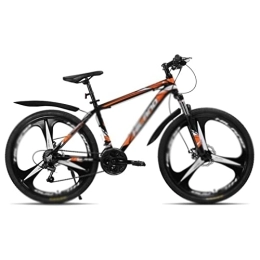  Vélos de montagnes Mens Bicycle 26 inch 21 Speed Aluminum Alloy Suspension Fork Bicycle Double Disc Brake Mountain Bike and Fenders (Color : Red) (Orange)