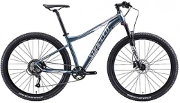 MKWEY Vélos de montagnes MKWEY VTT pour Les Hommes, Les Femmes 9 Vitesses Adultes Big Wheels VTT vélos Semi-rigides, Vitesse de Cadre en Aluminium Rapide des Personnes âgées Pratiques des Jeunes à vélo Avant, VTT, Silv.