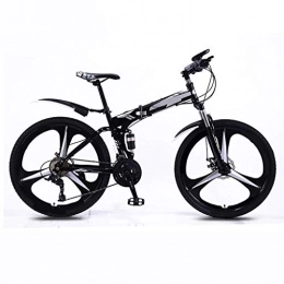 MQJ Vélos de montagnes MQJ Vélo de montagne pour garçons, 24 / 26", 21 vitesses, suspension complète, roues à 3 rayons, cadre en acier au carbone, double frein à disque, vélo de sport de plein air, gris, 61 cm