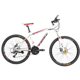 Mrzyzy vélo Mrzyzy Vélo De Montagne Adulte 26 Pouces 21-24-27 Vitesses Vélo À Vitesse Variable Adulte, Freins À Double Disque Avant Et Arrière À Absorption des Chocs Verrouillables (Color : Red, Size : 24-Speed)